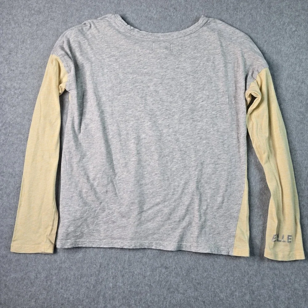 Gap Kids‎ Disney Belle Long Sleeve Shirt XL 12 Yellow Gray Sequin Dream Graphic